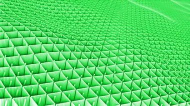 Canlandırılmış yeşil renk 3d küp dalga deseni oluşturur basit ve klas arkaplan, en düşük şekiller geometrik arkaplan