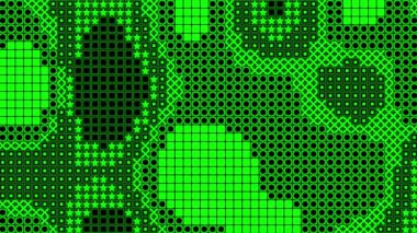 Canlandırılmış Yeşil renk çeşitli şekiller topoğrafya ve Yeşil ölçekli gölgeleyici geometrik arkaplan