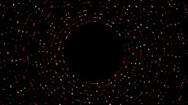 Logo için animasyon bilim kurgu fütüristik dairesel noktalar arkaplanı ya da giriş, siyah arkaplan üzerinde dönen renkli noktalar