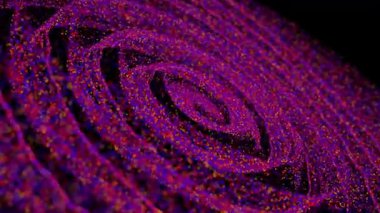 Animasyon dairesel noktalar girdap desenli fütüristik siber arkaplan, bilim kurgu dairesel noktalar bokeh arkaplan