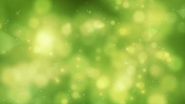 Canlandırılmış Yeşil renk bulanık bokeh parçacıkları soyut arkaplan