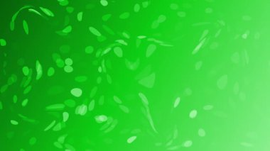  Canlandırılmış yeşil renkli dairesel noktalar soyut şablon arka planında yüzüyor