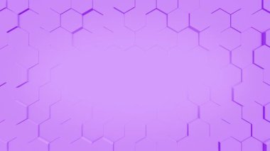  Animasyon Mor renk 3d altıgen şekiller profesyonel kullanım için yavaş hareket eden geometrik arkaplan