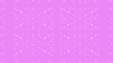  Canlandırılmış pembe 3D noktalar 3D uzay fütüristik arkaplanda yavaşça hareket ediyor