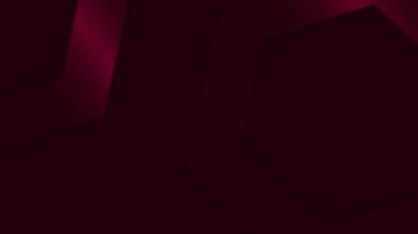 Animasyon Magenta kırmızı renk altıgen şekiller dönen fütüristik koyu prim döngüsü arka plan