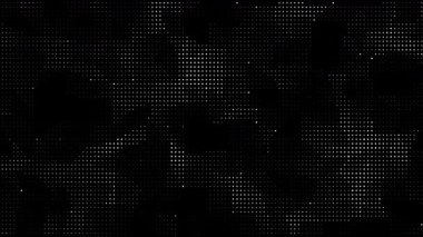 Canlandırılmış beyaz renkli yüksek teknolojili dairesel noktalar tasarım basit ve zarif döngü siyah arkaplan üzerinde yarım ton desen