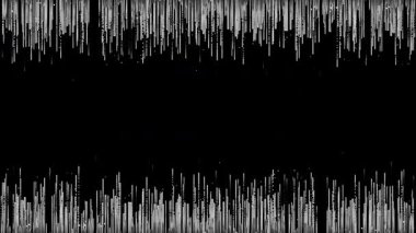  Canlandırılmış beyaz renk akan parlak sıvı parçacıklar çerçevesi siyah arkaplanda