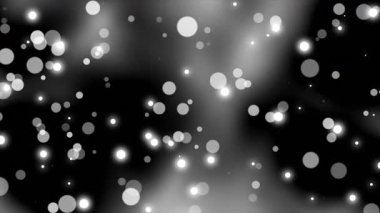 Canlandırılmış beyaz renk, basit, yavaşça parlayan bokeh parçacıkları soyut modern koyu arkaplan