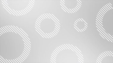 Çapraz çizgiler döngüsü ve geometrik arkaplanı olan hareketli beyaz renk kompleksi ve zarif çoklu daire tasarımı