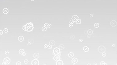  Canlandırılmış beyaz renkli dairesel element kontrol modeliyle yukarı doğru hareket ediyor modern tasarım geometrik arkaplan