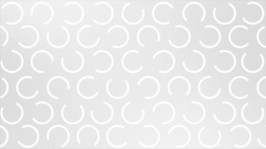  Canlandırılmış Beyaz renk rastgele dönen c biçimli fütüristik geometrik arkaplan