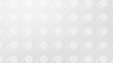 Canlandırılmış beyaz renk basit ve temiz dairesel şekiller hareket eden paralel çizgiler modern tasarım geometrik arkaplan