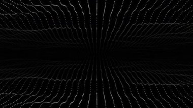 Canlandırılmış beyaz renk dalgalı dairesel noktalar 3d boş alan modern tasarım 3d dikişsiz arkaplan