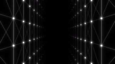 Canlandırılmış beyaz renk örgüsü düşük polimetrik tasarım bilim-kurgu siyah dikişsiz arkaplan taşıyor