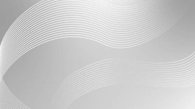 Canlandırılmış beyaz renk dalgalı çizgiler modern tasarım döngüye dayanıklı geometrik arkaplan