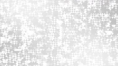 Canlandırılmış beyaz renk görünür ve kaybolur üçgen şekiller modern tasarım döngüsü geometrik arkaplan
