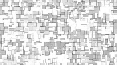 Canlandırılmış beyaz renk çoklu kare şekiller hareket eden gürültü efekti modern tasarım döngüsü çevrilebilir arkaplan hatası