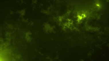 Bokeh ile soyut arkaplan ve siyah arkaplan üzerinde parçacıklar ile bulanık efektli ışık odaklı parlayan noktalar