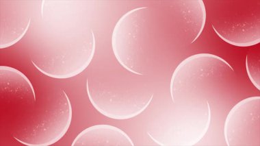 Çemberleri ve kabarcıkları olan pembe bir arka plan. soyut arkaplan.