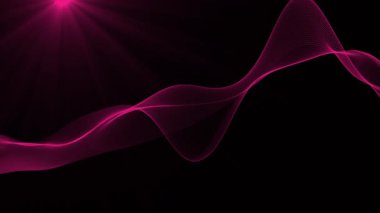 Parlayan dalgalarla soyut bir arkaplan. neon ışığı.