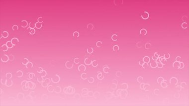 Kalpler ve daireler ile pembe bir arka plan