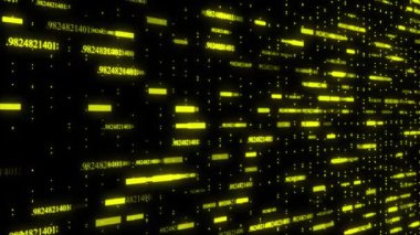 Parlayan parçacıklarla soyut teknoloji arkaplanı.