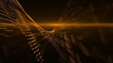 Parlayan parçacıklar ve dalgalarla soyut arkaplan