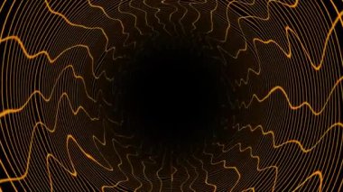 Parlayan neon ışıkları olan 3 boyutlu bir tünel. hareketli ışıkları olan tünel arkaplanı.