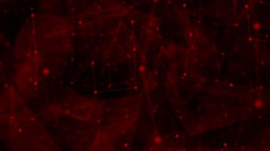 Işık noktalı soyut kırmızı teknoloji arkaplanı.