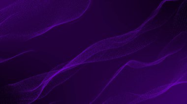 Dalga çizgileri. Soyut mor teknoloji arka planı. 3d oluşturma.