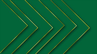 Modern geometrik şekillere sahip altın yeşili soyut arkaplan.