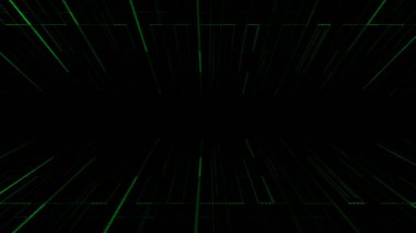 yeşil soyut çizgiler ve parçacıklar. 3d oluşturma