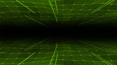 Çizgiler ve noktalar olan soyut yeşil arkaplan. vektör illüstrasyonu
