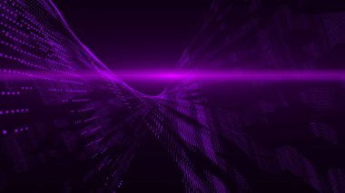 Parlayan parçacıkların olduğu soyut mor çizgiler.