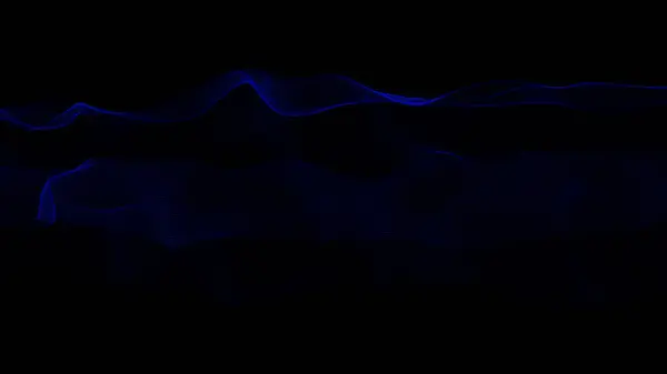 Siyah arkaplandaki parçacık dalgaları. dinamik dalga. Soyut arkaplan. Büyük veri. 3d oluşturma.