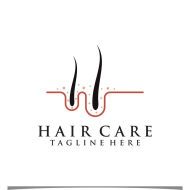Saç tedavisi logosu illüstrasyon tasarımı Premium Vektörü