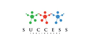 Takım çalışması logosu modern stil Premium Vektörü ile tasarlandı