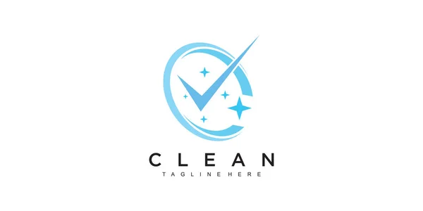 Design Ilustração Logotipo Conceito Limpeza Criativa Vetor Premium — Vetor de Stock