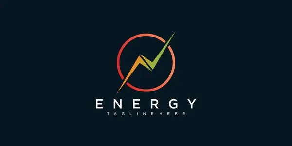 Flash Energie Logo Vorlage Elektrische Leistung Donner Logotyp Premium Vector — Stockvektor