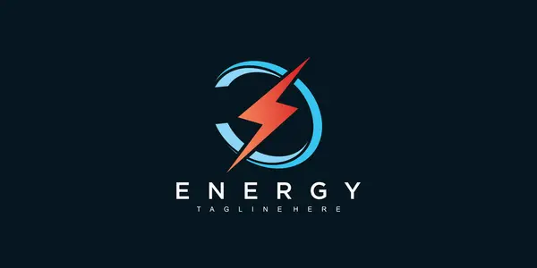 Flash Modelo Logotipo Energia Elétrica Trovão Logotipo Energia Premium Vector — Vetor de Stock