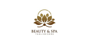 Nilüfer logosu tasarımı ve yaratıcı modern konsept Premium Vektör