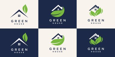 Yaratıcı konsept Premium Vektör ile yeşil ev logosu dizaynı