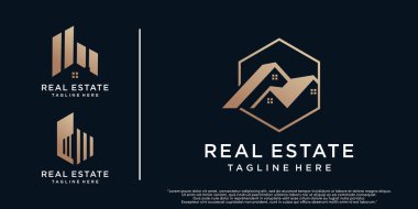 Set of collection real estate building logo design with creative modern concept Premium Vector clipart