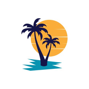 Modern kavramsal logo tasarımlı palmiye ağacı