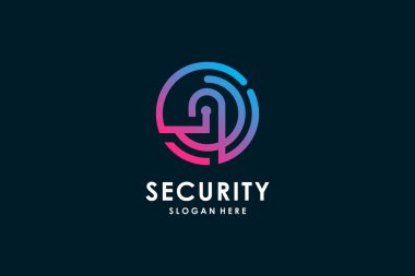Soyut konsept modern tasarımla güvenlik logosu