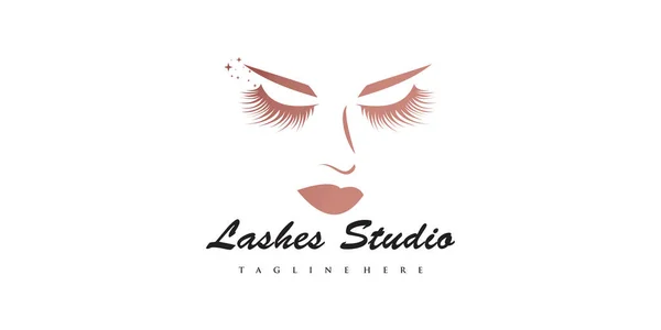 Projekt Logo Rzęsy Dla Salonu Piękności Lash Kreatywną Koncepcją Wizytówką — Wektor stockowy