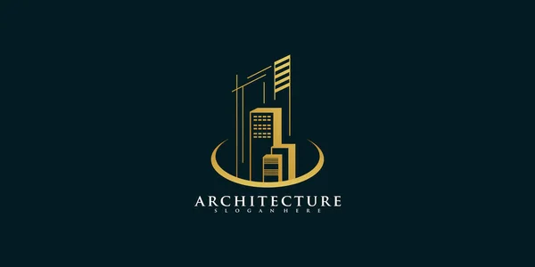Архітектура Нерухомості Логотип Елегантна Проста Лінія Мистецтва Преміум Вектор — стоковий вектор