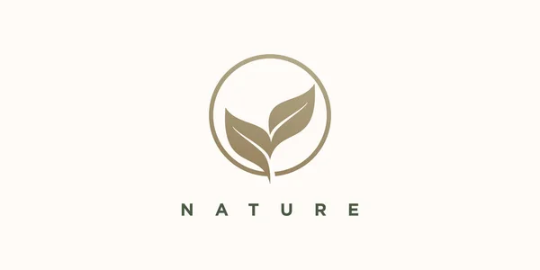 Design Del Logo Natura Con Concetto Creativo Semplice Premium Vector — Vettoriale Stock