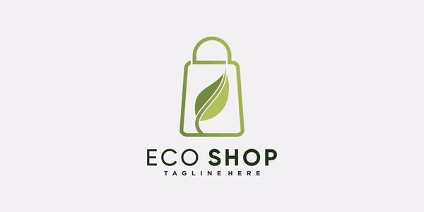 Logo Ikony Sklepu Eco Kreatywną Koncepcją Dla Firmy Biznesowej Premium — Wektor stockowy