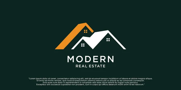 Modelo Design Logotipo Imobiliário Moderno Com Ícone Casa Conceito Criativo —  Vetores de Stock